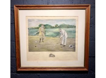Antique Golf Etching By Walter Dendy Sadler - Signed And Dated 1915