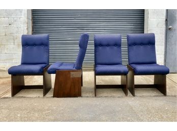 Set Of 4 Mid Century Modern Lane Furniture Brutalist Dining Chairs