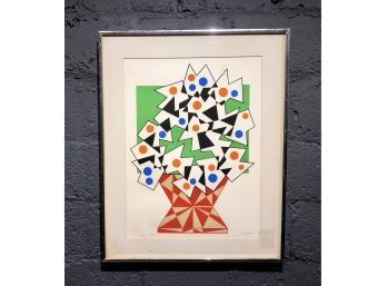 Mid Century Geometric Still Life Silkscreen By Isla - Signed And Numbered