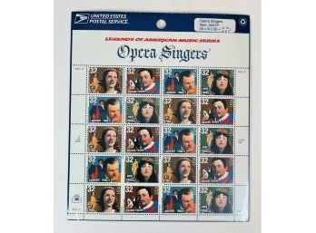 Legends Of American Music Series OPERA SINGERS 32 Cent Full Sheet Of 20 Stamps SEALED