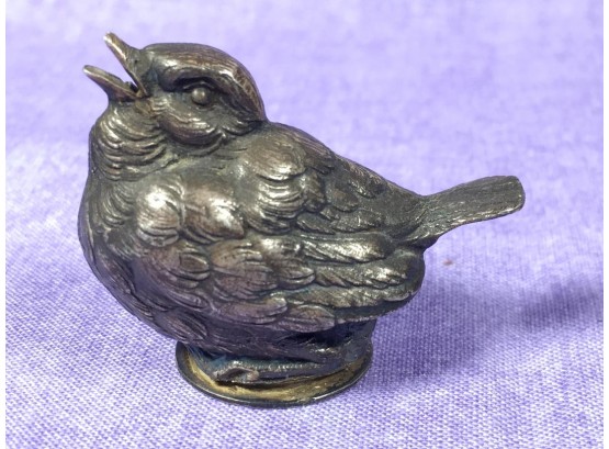 RARE Figural Bird Sterling 'Pounce Pot / Shaker' French / Victorian / For Fountain Pen
