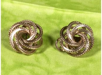 Beautiful Pair 14KT Gold 'Knot' Earrings - Very Good Quality 5.2 Dwt