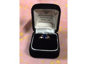 14kt Gold Ring W/'Sapphire Blue' Stone - Nice Vintage Piece - 1.3 Dwt