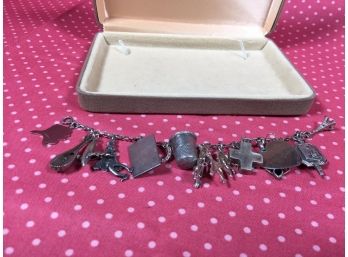 Vintage Sterling Silver Charm Braclet - Some Great Vintage Charms