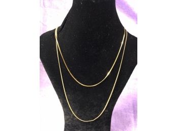 Two VERY NICE Gold Chains - 14k Link Chain & Flat 18k Chain - Great Lot !