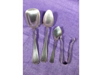 Four GORHAM Sterling Silver Serving Pieces - All In ETRUSCAN Pattern