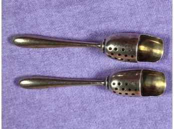 Two Antique Sterling Silver Sugar Scoops - Very Interesting Pieces