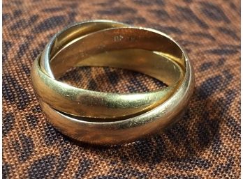 18kt Gold 'Cartier Trinity Style' Rolling Ring - Beautiful Piece ! - 4.1 Dwt
