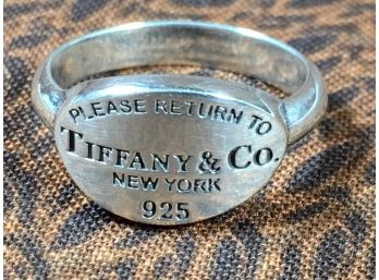 100% AUTHENTIC Tiffany & Co Sterling Silver Ring - Real Deal !