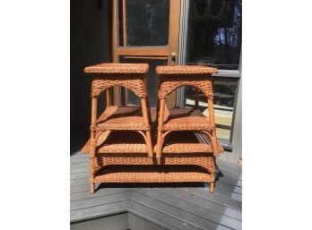 Vintage Palecek Wicker Tables