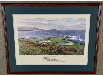 Linda Hartough, Pebble Beach, The 7th Hole, Pencil Signed Lithograph