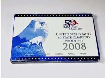 *2008 50 State Quarter Proof Set (Rarest Year)5 Coins