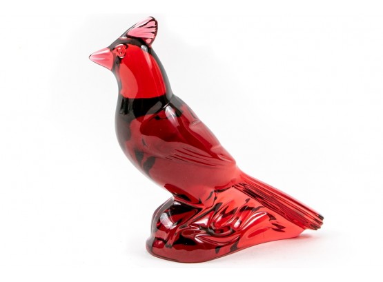 Baccarat Ruby Red Crystal Cardinal Bird Paper Weight