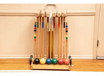 Brookstone Croquet Set With Cart