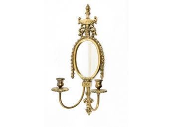 Single Brass Mirrored Wall Sconce