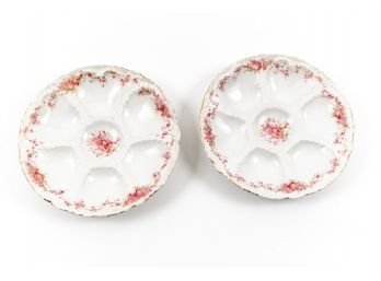 Two Vintage/Antique Floral Oyster Plates