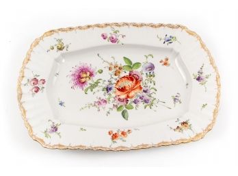 Beautiful Dresden Porcelain Floral Platter