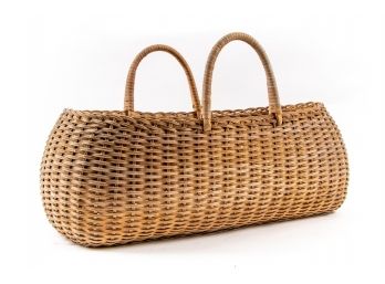 Vintage Woven Harvest Basket