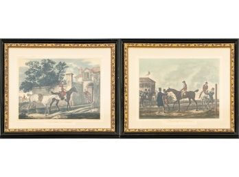 Two Vintage Riding Hand Colored Lithographs