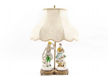 Vintage Porcelain Figural Boudoir Lamp