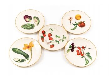 Five Gorham Plates From Fruits & Vegetable Collection