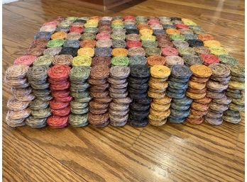 Set Of 10 Natural Fiber Multi-Colored Placemats