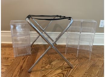 Luggage Rack And Sturdy Shoe Storage Containers