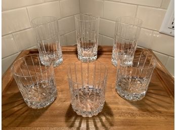Set Of Six Cut Crystal Glasses