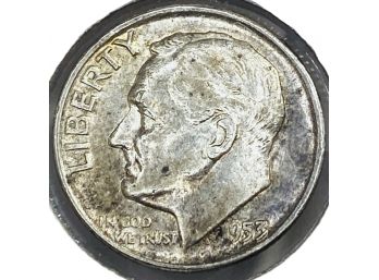 1953 Silver Roosevelt Dime (Ninety (90) Percent Silver - No Mint Mark - Philadelphia Mint)