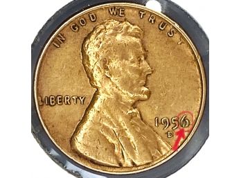 1956-D Wheat Penny (Possible Error On The Number '6')