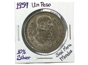 1959 Jose Maria Morales Un Peso (ten (10) Percent Silver)