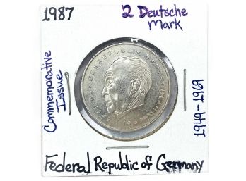 1987 Federal Republic Of Germany Two (2) Deutsche Mark (Commemorative Issue 1949-1969)