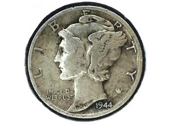 1944 Silver Mercury Dime (90 Percent Silver - Philadelphia Mint)