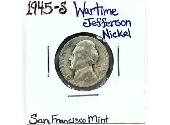 1945-S Wartime Jefferson Nickel (san Francisco Mint)