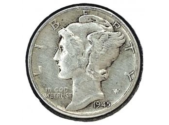 1945 Silver Mercury Dime (90 Percent Silver - Philadelphia Mint)