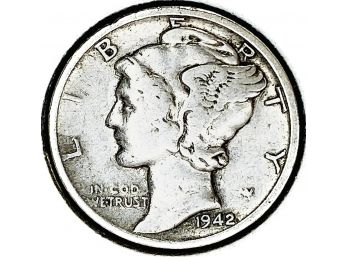 1942-s Silver Mercury Dime (90 Percent Silver - San Francisco Mint)