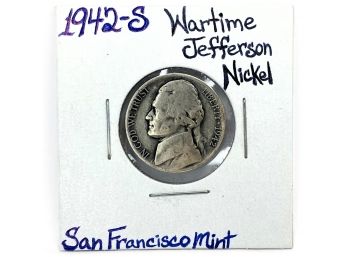 1942-S Wartime Jefferson Nickel (san Francisco Mint)