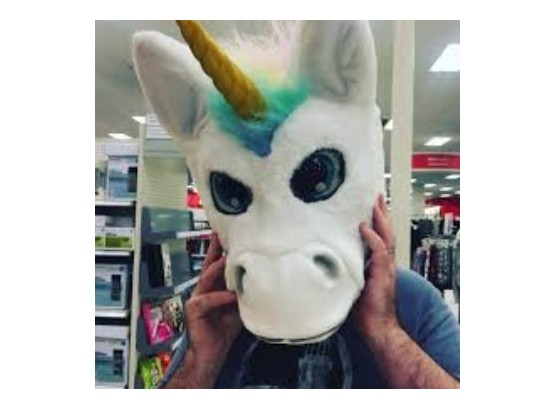 Adult Oversized Mascot Unicorn Head