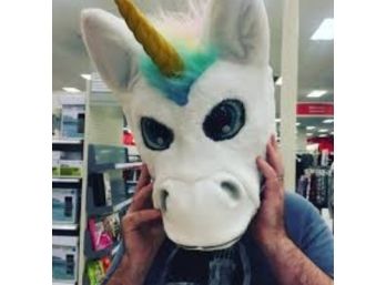 Adult Oversized Mascot Unicorn Head