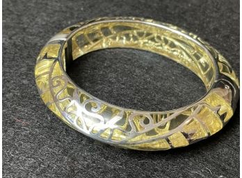 Acrylic And Metal Bangle Bracelet