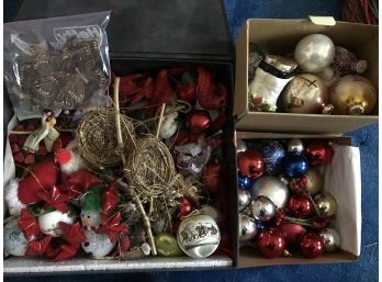 Three Boxes Of Christmas Ornaments