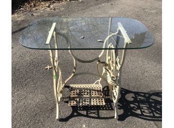 Glass Top Sewing Machine Stand Table