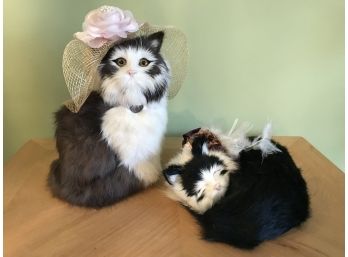 Two Cats Made From Rabbit Fur- Very Cool!!!