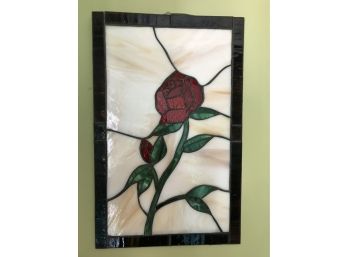 Stained Glass Panel Of A Rose