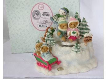 Cherished Teddies 'Skater's Waltz ' Wind Up Action Musical Figurine - In Working Condition