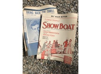 Vintage Sheet Music:  Show Boat, Bring Back The Thrill - WESTPORT PICKUP