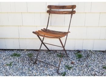 Vintage Wood Slatted Folding Chair - WESTPORT PICKUP