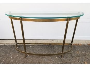 Brass And Glass Demi-Lune Console - FAIRFIELD PICKUP