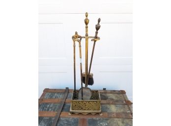 Antique Brass Fireplace Tools - FAIRFIELD PICKUP