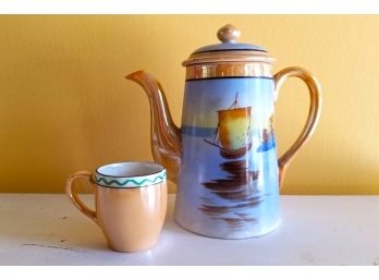 Vintage Noritake Lustreware Teapot And Teacup - WESTPORT PICKUP